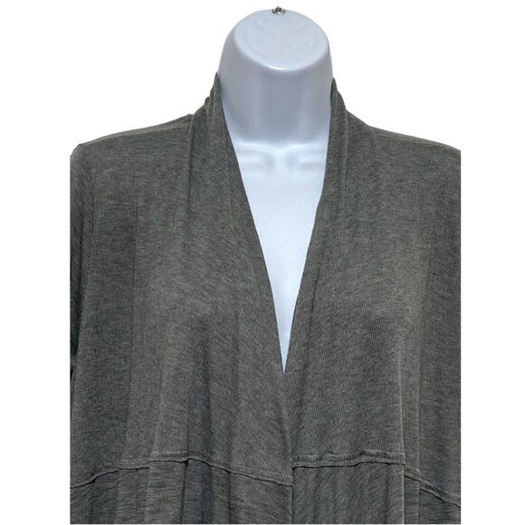 Cosmopolitan-Women's Large Open Cardigan Grey Long Sleeve-Polyester, Rayon - Picture 4 of 5
